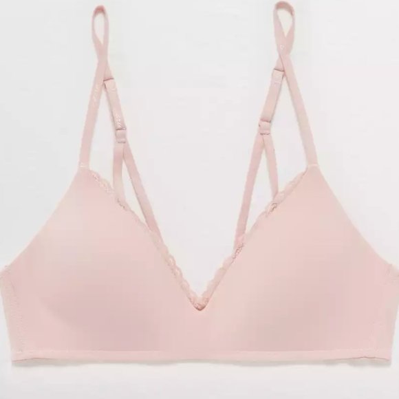 Aerie Real Happy Wireless Lightly Lined Bra - Pink - Picture 1 of 8